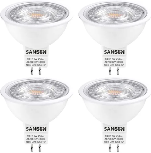 Vista 12 de Bombillas LED para Paisajismo MR16 de 5W, Bajo Voltaje 12V Reemplazo de Halógeno de 50W para Reflector de Paisajismo Exterior y Luz de Riel 2700K