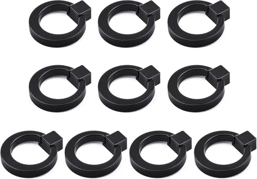 Vista 8 de Paquete de 10 pomos de gabinete de cocina, pomos dorados para cajones de aleación de zinc, tiradores redondos de anillo de cajón de 1.57 pulgadas