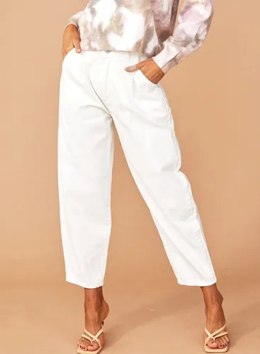 Vista 4 de EVALESS Pantalones de mezclilla holgados de cintura alta para mujer, casuales, holgados, recortados, pantalones de mezclilla Y2K