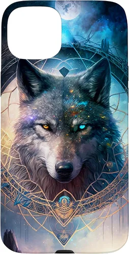 Vista 9 de Wolf Mystical Surreal Fantasy Funda para iPhone 17