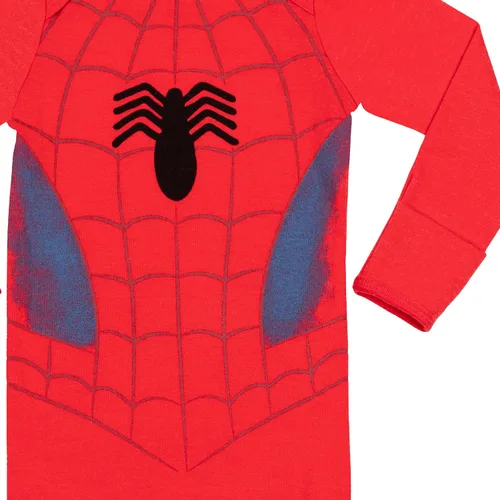 Vista 4 de Marvel Avengers Spider-Man Captain America - Vestido de dormir y sombrero para bebé recién nacido a bebé
