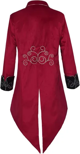 Vista 3 de IWQBQ Men's Medieval Steampunk Tailcoat Halloween Costumes Gothic Vintage Court Jacket