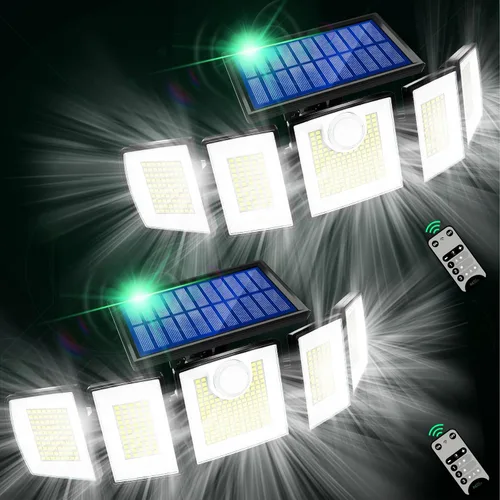 Vista 9 de MDCMDCM Luces solares al aire libre con sensor de movimiento - 3000LM con cable de 16.4 pies 3 niveles de brillo 3 modos, luces solares de seguridad