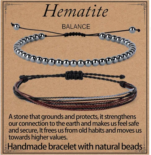 Vista 19 de LPBeads Pulsera de piedra natural hecha a mano de tamaño ajustable