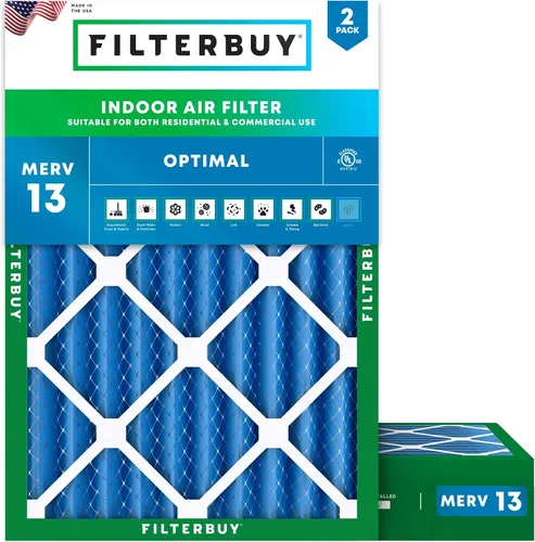 Vista 20 de Filterbuy Filtro de aire MERV 13 de 8 x 14 x 1 pulgadas, protección óptima contra el humo y la alergia (paquete de 2), filtros electrostáticos