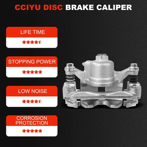 Vista 5 de cciyu Conjunto de pinza de freno trasera izquierda 18B4644A con soporte para Buick Rendezvous, para Chevy Venture, para Oldsmobile Silhouette