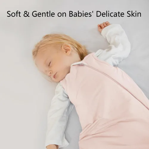 Vista 4 de Saco de dormir de rayón hecho de bambú, de 0 a 6 meses, 2.5 tog para invierno, cálido y ultrasuave, manta vestible para bebé, saco de dormir de 0 a