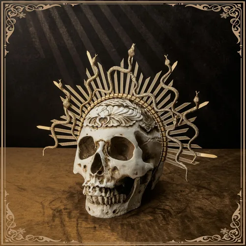 Vista 5 de Zivyes Medusa Halo Crown Bronze Sunburst Halo Snake Headpiece Halloween Accesorios