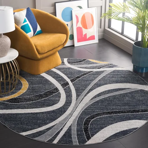 Vista 15 de SAFAVIEH Odyssey Collection - Alfombra de pasillo de 2 pies 2 pulgadas x 8 pies, marfil azul y dorado, diseño abstracto moderno, ideal para zonas