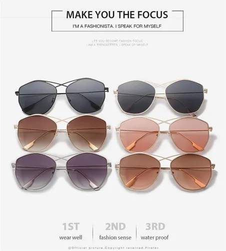 Vista 8 de Gafas de sol redondas de metal para hombres y mujeres, tiro callejero, vacaciones al aire libre (color F, tamaño mediano)
