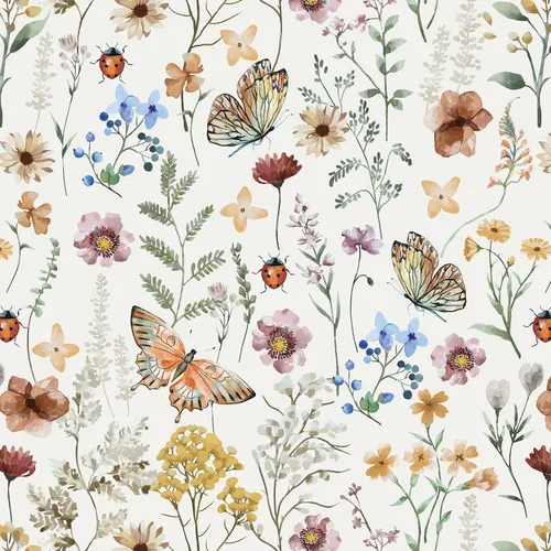 Vista 9 de Timeet Papel tapiz vintage para despegar y pegar, papel tapiz floral bohemio, papel de contacto de mariposa, papel de pared autoadhesivo extraíble