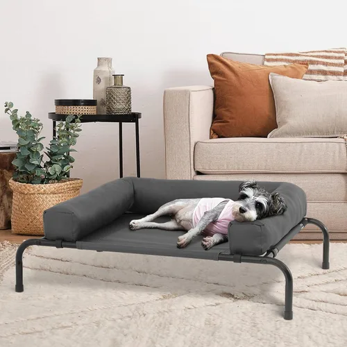 Vista 3 de MoNiBloom Cama elevada para perros para exteriores con cojín extraíble, cama elevada portátil para perros al aire libre con pies antideslizantes