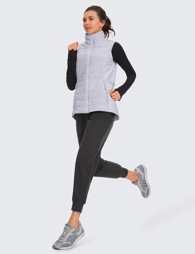 Vista 2 de CRZ YOGA Pantalones deportivos para mujer, impermeables, para exteriores, golf, atléticos, ligeros, con bolsillos con cremallera, de 27 pulgadas