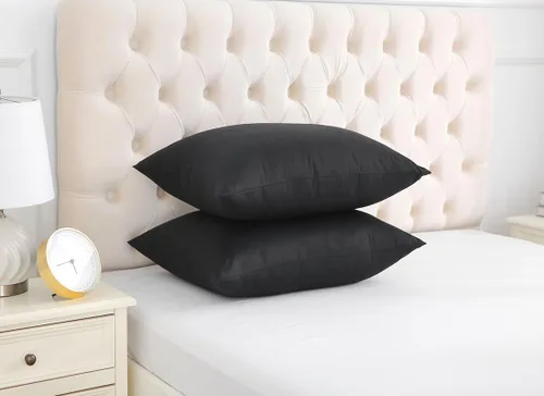 Vista 3 de Fundas de almohada estándar, fundas de almohada 100% algodón egipcio con cremallera oculta, 500 hilos, fundas de almohada con cremallera, juego de 2