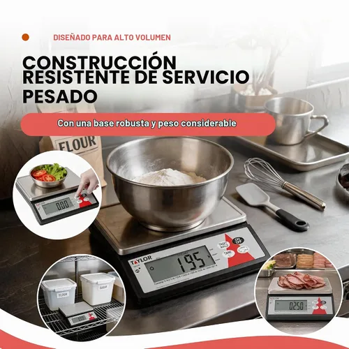 Vista 6 de Taylor Precision TE10R - Báscula digital para porciones de 10 libras con plataforma S/S