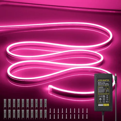 Vista 32 de Tiras de Luces LED de Neón Blancas de 12V - 16.4 Pies Flexibles Impermeables Cortables, Luces de Cuerda de Neón de Silicona Flexible para Cocina