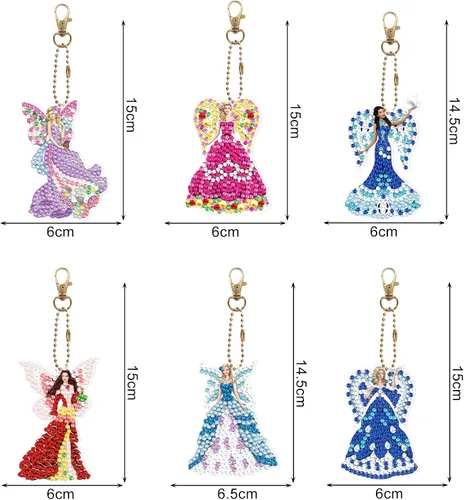 Vista 7 de 5pcs DIY 5D colorido búho diamante pintura llavero kits doble cara búho diamante arte llavero llavero