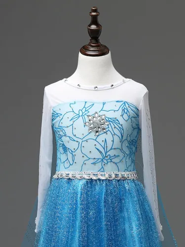 Vista 6 de Acecharming Princess Dress Girls Cosplay Costume Kids Floral Puffy Dresses with Accessories for Halloween Costume