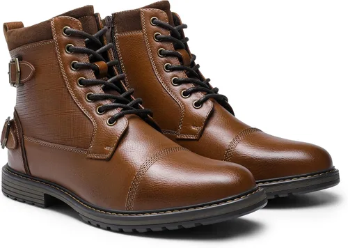 Vista 3 de Bruno Marc Botas de motocicleta para hombre, botas de vestir Oxford