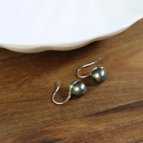 Vista 4 de NONNYL Gift for Wife Tahitian Black&Freshwater Cultured-Pearl-Earrings-Gifts for Women- Wedding Birthday Anniversary-Mom Her Mothers Day Valentines