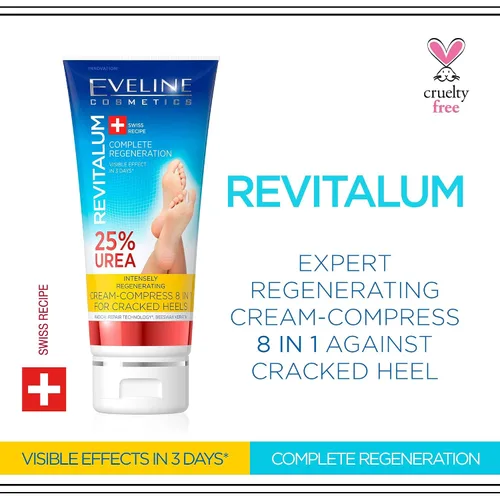 Vista 2 de Eveline Revitalum Crema para Pies Regeneradora 8 En 1 Urea 25% 3.5oz