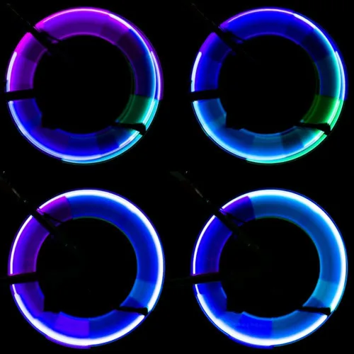 Vista 2 de Paquete de 4 luces LED de flash para válvula de rueda de neumáticos para bicicleta, bicicleta, motocicleta, rueda de luz, 4.25 pulgadas de largo