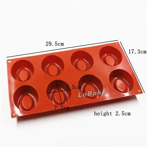 Vista 5 de 8 cavidades ovaladas forma de donut molde de silicona moldes de jabón herramientas de chocolate moldes de fondant moldes de galletas panadería DIY