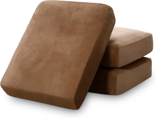 Vista 44 de PrinceDeco Fundas de cojín para sofá, funda elástica y lavable, funda de cojín ajustable de tela de terciopelo antideslizante, protector de muebles