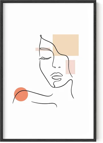 Vista 22 de HAUS AND HUES Arte de pared minimalista - Dibujo moderno de líneas abstractas, impresión de boceto femenino simple, obra de arte para el hogar