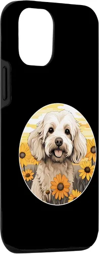 Vista 3 de iPhone 15 Cute Cockapoo in Spring Flower Garden Colorful Puppy Dog Case