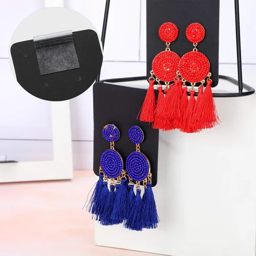 Vista 2 de 150 adaptadores de tarjeta de pendientes, adaptador de labios autoadhesivo, colgador de labios de plástico para aretes, collares, tarjetas