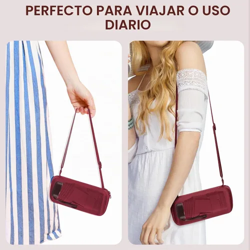 Vista 3 de Mini paraguas para viaje con estuche pequeño compacto para el sol y la 0.10 Vino Tinto