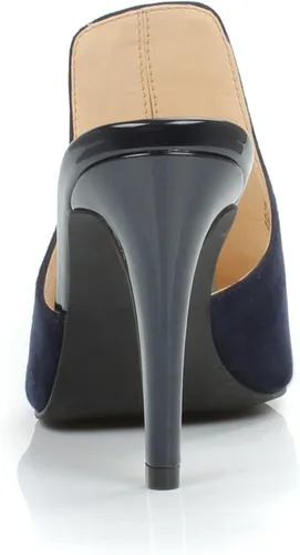 Vista 5 de DUNION Women's Brody Comfortable Peep Toe Stiletto High Heel Dress Slip on Mules