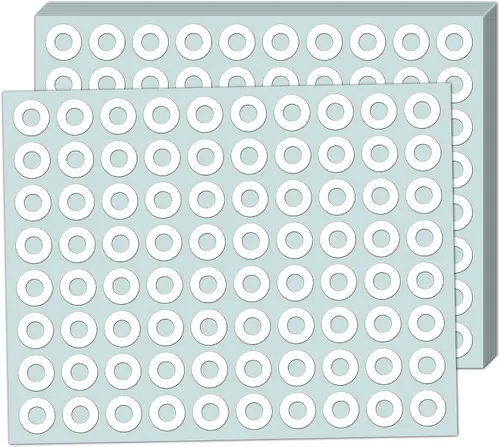 Vista 8 de Paquete de 4000 calcomanías de refuerzo de agujeros de papel - 0.25 pulgadas, color blanco