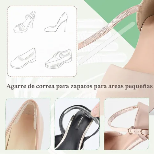 Vista 3 de Cojines de correa, tensor de correa de talón abierto, correas transparentes para zapatos para tacones Slingback Grippers, Shoe Strap Grip, Strappy