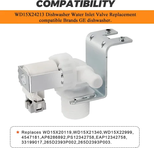 Vista 3 de Blutoget WD15X24213 WD15X22999 WD15X26140 - Válvula para lavavajillas GE, compatible con lavavajillas GE, sustituye a 4547181 AP6286892 PS12342758
