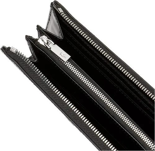 Vista 4 de Lacoste Cartera Chantaco con cremallera delgada para mujer Negro