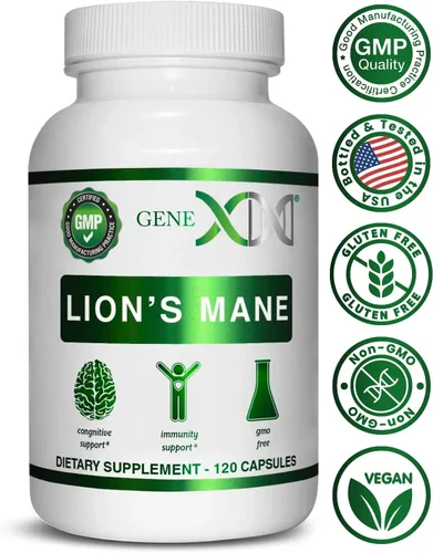 Vista 8 de Genex Formulas Suplemento de melena de león con extracto de melena de león 100% - Suplemento de apoyo cerebral nootrópicos 1000 mg/porción