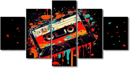 Vista 57 de Lienzo decorativo para pared, diseño de DJ Music Mixes the Track HD impreso en pinturas, 5 piezas de imágenes abstractas para sala de estar, obra