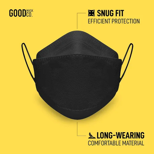 Vista 2 de Good Mask Co. Good Comfort KN95 - Mascarilla facial KN95 desechable, plegable, eficiencia de filtro del 95 %, máscaras faciales cómodas, máscaras