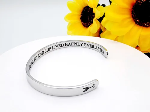 Vista 198 de Pulseras inspiradoras para mujer, joyería de acero inoxidable, con refranes, pulsera motivacional con mensaje oculto, pulseras grabadas para mejor