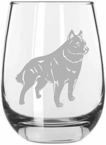 Vista 133 de Shar Pei (chino) - Vaso de vino sin tallo grabado para perro, 15.25 onzas