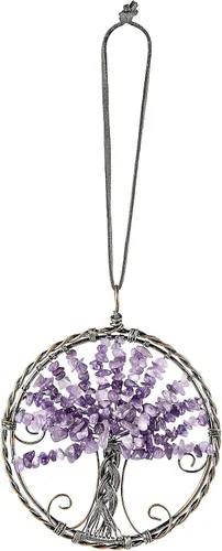 Vista 9 de rockcloud Adorno colgante hecho a mano del árbol de la vida, piedras curativas de reiki, para colgar en la pared, automóvil, decoración
