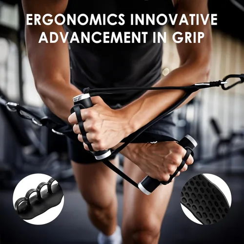 Vista 8 de Agarres de entrenamiento antideslizantes, 4 protectores ergonómicos de manos para hombres y mujeres, portátiles y transpirables, guantes