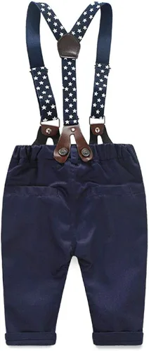 Vista 3 de YUN HAO Conjunto de ropa para bebé con pantalones suaves con corbatín