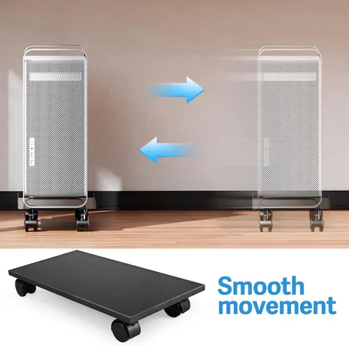 Vista 6 de SEWACC Soporte móvil ajustable para CPU con 4 ruedas giratorias, soporte de torre de computadora para piso debajo del escritorio, soporte de PC