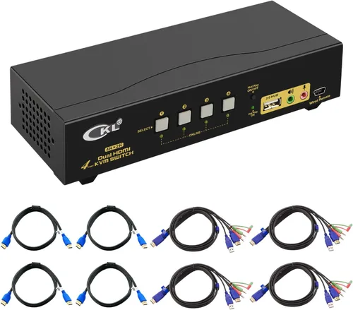Vista 11 de HDMI KVM 2 puertos 4K 30Hz Dual Monitor Extended Display (CKL-922HUA)