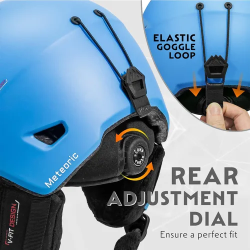 Vista 3 de STOMP Casco deportivo de esquí y snowboard para hombres y mujeres con forro extraíble y lavable y almohadillas para los oídos, certificado CE y ASTM