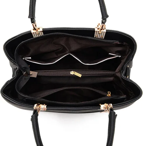 Vista 3 de Dreubea - Bolsa para mujer para usar al hombro cruzada o como bolsa de mano de piel sintética