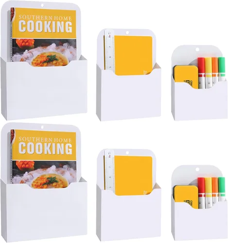 Vista 10 de Soporte Magnético para Archivos, Paquete de 3 Porta Archivos Magnéticos para Refrigerador, Archivadores y Nevera, Organizador de Archivos Magnético